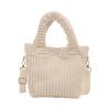 Bolso Cubo Sencillo 2024 Invierno Nuevo Corea del Sur Ins Pana Bolso de Hombro Cruzado Bolso de Mano con Texto para Mujer