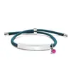 Pulseira de Corda de Mão Multicor Transfronteiriça Europeia e Americana Material em Branco Pronto para Uso Acessórios de Diamante Roxo Rosa Gravação Presente Pulseira de Aço Inoxidável