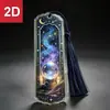 Marcador de página acrílico 2D temático de Halloween transfronterizo con borla y diseño de ilustración de cielo estrellado, regalo marcador de lectura para estudiantes