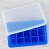 El Fabricante Recomienda Bandeja de Hielo de Silicona de Grado Platino con 15 Compartimentos y Tapa, Caja para Suplementos Alimenticios de Bebé, Molde para Cubitos de Hielo con 15 Compartimentos