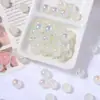 Macaron Perlas Redondas Iridiscentes Perlas de Vidrio de Color Gradiente Material para Hacer Pulseras y Collares Hechos a Mano Accesorios para Joyería