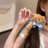 Lindo Oso de Peluche a Cuadros Goma para el Cabello Oso 3D Estilo Perezoso Goma para el Cabello para Mujeres Chongo Bajo Banda Elástica Cuerda para el Cabello
