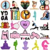 Nuevos Zapatos Perforados de la Serie Deportiva de Yoga, Ropa, Accesorios para el Cabello, Accesorios para Joyería DIY, Parches Suaves de Goma de PVC de Dibujos Animados Planos