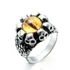 Joyería más vendida: Anillos de moda retro personalizados de titanio con ojo de rubí para hombres y mujeres, estilo europeo y americano