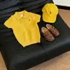 Meninos e Meninas 2026 Verão Novo Estilo Coreano Camisa Polo Manga Curta Tricô Fino Infantil Casual Versátil Calça Longa Tendência Cool