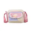 Nova Bolsa Transversal Fofa Transfronteiriça para Mulheres, Bolsa Quadrada Pequena Simples Versátil, Bolsa Feminina Desenho Animado Estilo Floresta Fresca Color-Blocking