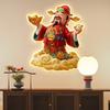 Pintura Colgante del Dios de la Riqueza para Decoración de Entrada, Cinco Bendiciones, Sala de Estar Tridimensional, Comedor de Alta Gama, Lámpara de Pared Iluminada