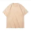 Camiseta de Manga Corta Estampada Pesada Lavada de 260 g para Hombre, Estilo High Street Americano de Verano, Camiseta de Media Manga para Hombre, Logo Personalizado