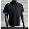 Camiseta de Manga Corta para Hombre Camisa Polo con Cuello Camisero Verano Casual de Negocios Fresca Transpirable Sin Costuras No Planchar Top de Media Manga