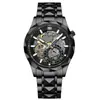 Reloj de hombre con correa de acero inoxidable Amazon transfronterizo, estilo europeo y americano, de negocios, de cuarzo, esqueleto, impermeable, decoración, Provincia de Guangdong