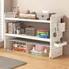 Prateleira de Armazenamento para Mesa, Painel Perfurado Estante de Mesa, Organizador de Ferro para Escritório Estudante, Multi-Camada Ajustável