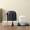 Juego de Té Kung Fu de Jade para Exteriores Portátil Taza de Té Rápida Regalo Una Tetera Tres Tazas Juego de Té de Viaje de Cerámica con Logo Impreso