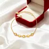 Pulseira geométrica redonda de aço inoxidável imitação ouro Xuping, moda transfronteiriça europeia e americana, luxo leve, joias de nicho atacado