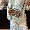 Bolsa de Mão Color Block Retrô de Nicho Transfronteiriça para Mulheres 2025 Nova Estilosa Moda Pequena Quadrada Tendência Versátil Bolsa Transversal