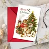 Cartão de Boas Festas de Natal com Ovelhinha Fofa e Árvore de Natal, com Envelope, Mensagem de Bênção para o Feriado, Convite, Cartão de Cumprimentos para Presente