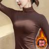 Venta al por mayor Exportación Fabricante Camiseta de Manga Larga de Color Sólido para Mujer Otoño e Invierno Ajustada y Cálida Ropa Interior Versátil Top Camiseta Base
