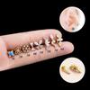Clavo de labio de titanio G23 con rosca interna, Stud para oreja, Hueso de la oreja, Mariposa de circón, Serpiente, Murciélago, Studs para oreja piercing F136 de titanio europeo y americano, Ópalo