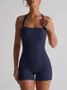 Verano Europeo y Americano Nuevo Estilo Top de Una Pieza para Mujer con Cuello Halter, Cuello Cuadrado, Control de Abdomen, Shorts Elásticos y Mono