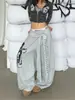 Calça Casual Estampada Mármore com Letras de Fogo Cimitarra Vibe Unissex Marca Tendência Cintura com Cordão Calça Jogger de Perna Larga
