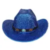 Nuevo sombrero de vaquero western dorado para mujer, sombrero de lana para escenario, sombrero de comercio exterior, sombrero de fiesta para hombres y mujeres, sombrero festivo transfronterizo al por mayor