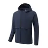 Chaqueta de Running con Capucha para Hombre Elástica Cortavientos Fina de Primavera Otoño Abrigo Deportivo para Senderismo al Aire Libre Ropa de Entrenamiento Físico