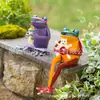 Amazon Nuevo Producto Transfronterizo Familia de Ranas de Hierro Adornos Animal Jardín Estaca Metal Hierro Patio Jardín Decoración