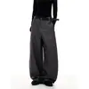 Pantalones de Pierna Ancha Rayados con Drapeado Estilo Old Money Vintage para Mujer 2026 Nuevos Pantalones Casuales Rectos Sueltos de Cintura Alta Adelgazantes