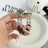 Adecuado para pulsera de reloj Huawei 11Pro 11/10/9/8nfc metal con incrustaciones de diamantes banda de muñeca de cuero de gato KT correa de reloj