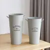 Balde de Flores para el Hogar Estilo Nórdico, Cubo de Lata para Flores Frescas de Floristería, Decoración Creativa para Sala de Estar, Flores Secas, Flores Artificiales, Cubo para Arreglos Florales