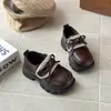 Otoño 2026 Nueva Moda Estilo Coreano Niñas Encaje Lazo Princesa Zapatos de Cuero Suela Suave Antideslizantes Mocasines Más Terciopelo