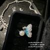 Tribunal austríaco Flor Videira Gem Pérola Colar Vintage Banhado 18K Folha de Ouro Zircon Bead Brincos