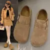 Zapatos Birkenstock de cobertura total estilo celebridad para mujer, nuevos zapatos de moda slip-on de punta redonda estilo vintage para primavera/otoño 2026