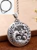 S999 Pure Silver Phoenix pingente estilo étnico vintage colar de suéter Phoenix Dance nove dias pingente de prata esterlina oco joias de prata