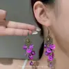 Campanilla de Viento Étnica Pendientes con Borla Morada Pendientes de Diseño Moderno y Exquisito Pendientes de Lujo Ligero de Nicho Versátiles Venta al por Mayor