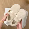 Zapatos planos y mullidos estilo coreano para mujer, para usar al aire libre en otoño/invierno, nueva colección 2026, sin cordones, zapatos Mary Jane de algodón mullidos, zapatos de algodón con forro polar