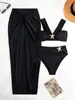Traje de Baño de Tres Piezas Estilo Nuevo 2026 para Mujer, Oculta el Vientre y Adelgaza, Adecuado para Vacaciones en la Playa y Aguas Termales [Disponible para Dropshipping]