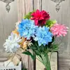 Dalias Simuladas de Dos Cabezas Flores Artificiales para Ramos de Boda, Arte Floral Hecho a Mano de Alta Gama, Paisajismo de Salones de Boda, Arreglos Florales de Piso DIY