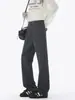 Pantalones Casuales Estilo Americano de Trabajo, Marca Trendy de Primavera, Patchwork, Corte Limpio, Holgado, Recto, Pierna Ancha, Largos, Unisex
