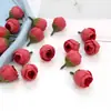 Simulação Rose Pequeno Botão DIY Fazendo Acessórios de Material de Flor de Pulso Mini Pequeno Chá Botão Chapéu de Palha Decoração de Cartão de Cabelo