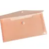 Bolsa de Archivo Transparente Rosa para Broches Estudiante Plástico PP Bolsa de Almacenamiento para Oficina con Logo Imprimible