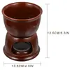 Venda Quente Transfronteiriça Conjunto Personalizado de Fondue de Chocolate Caneca de Cerâmica para Fondue Fogareiro para Derreter Chocolate Atacado