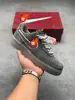 Putian Shoes Air Force 1'07 Camurça Cinza Escuro Unissex Air Force One Baixo Tênis Casual Esportivo