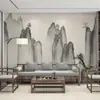 Papel pintado de oficina chino 3D montaña suite de hotel fondo de sofá estudio sala de té tela de pared de estudio