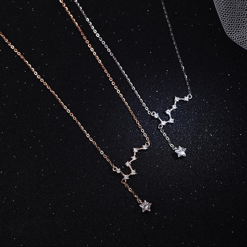 S925纯银北斗七星项链小众设计感流苏精致锁骨链新款夏2