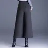 Pantalones de lana anchos, sencillos y elegantes para mujer, nuevo modelo otoño 2026, diseño elegante de cintura alta que estiliza, pantalones casuales de moda