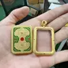 Nuevo Thangka Pintado a Mano Acero de Titanio Esmalte Caja Gau Caja Thangka Colgante Impermeable No Descolorante Caja Vacía de Doble Cara