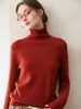 Suéter de Cashmere Tricotado Grosso de Três Fios Novo para Outono e Inverno para Mulheres, Gola Alta, Manga Longa, Elegante, Versátil, Top Quente, Roupa de Baixo