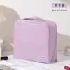 Bolsa de maquiagem de grande capacidade, nécessaire portátil para mulheres, design de suporte em PVC, grande capacidade, multifuncional e à prova d'água