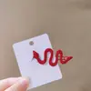 Pasador de Serpiente Espíritu Rojo Transfronterizo Europeo y Americano Clip de Pedrería Clip Lateral Tocado Pasador Infantil de Gama Alta Clip para Flequillo Femenino