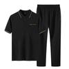 Traje deportivo para hombre Verano 2024 Moda casual para mediana edad y ancianos Conjunto de dos piezas Ropa deportiva para hombre de mediana edad para papá